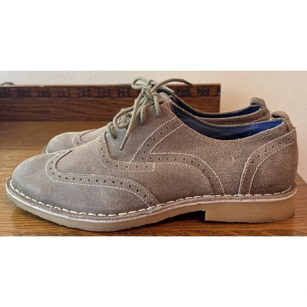 SKECHERS Mark Nason Wingtip Oxford shoes size 9.5 Gray Suede Leather
